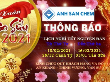 THÔNG BÁO LỊCH NGHỈ TẾT NGUYÊN ĐÁN 2021